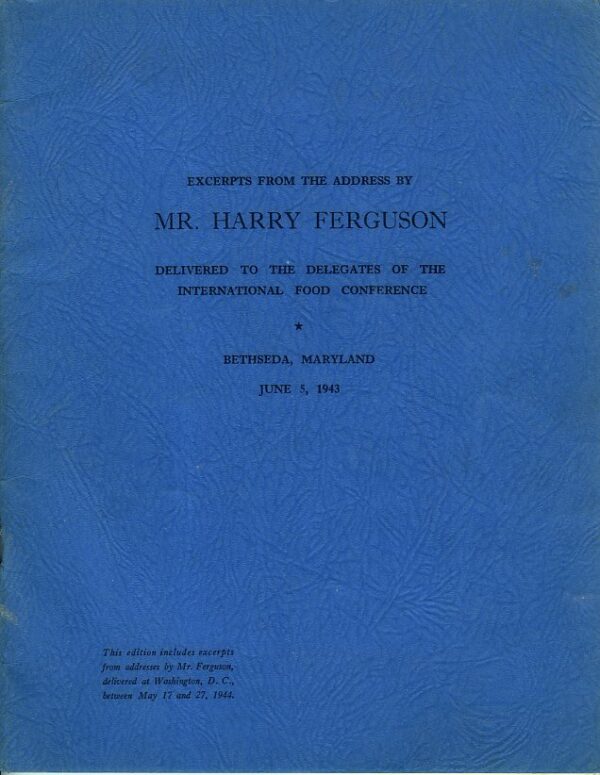 F02 Harry Ferguson Address 1943