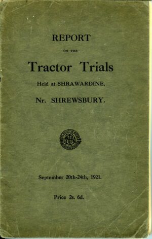 E38 Shrewsbury Tractor Trials 1921