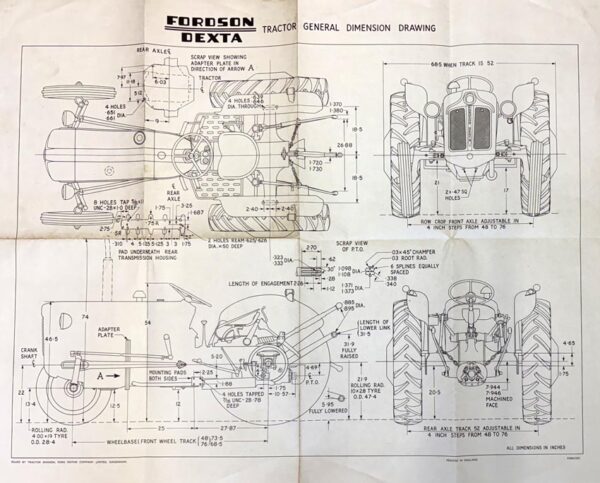 FO205 Fordson Dexta Drawing