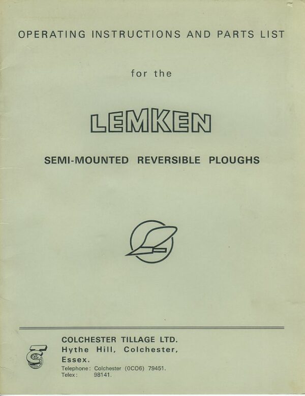 PL-M15 Lemken Semi-Mounted Reversible Ploughs