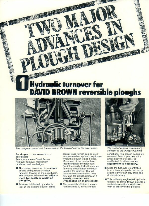 DBI-14 David Brown Reversible Plough Features