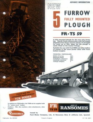 RA33 Ransomes TS59 Plough