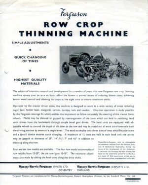 F42 Ferguson Row Crop Thinner