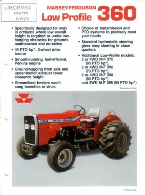 MF47 Massey Ferguson 360 Low Profile